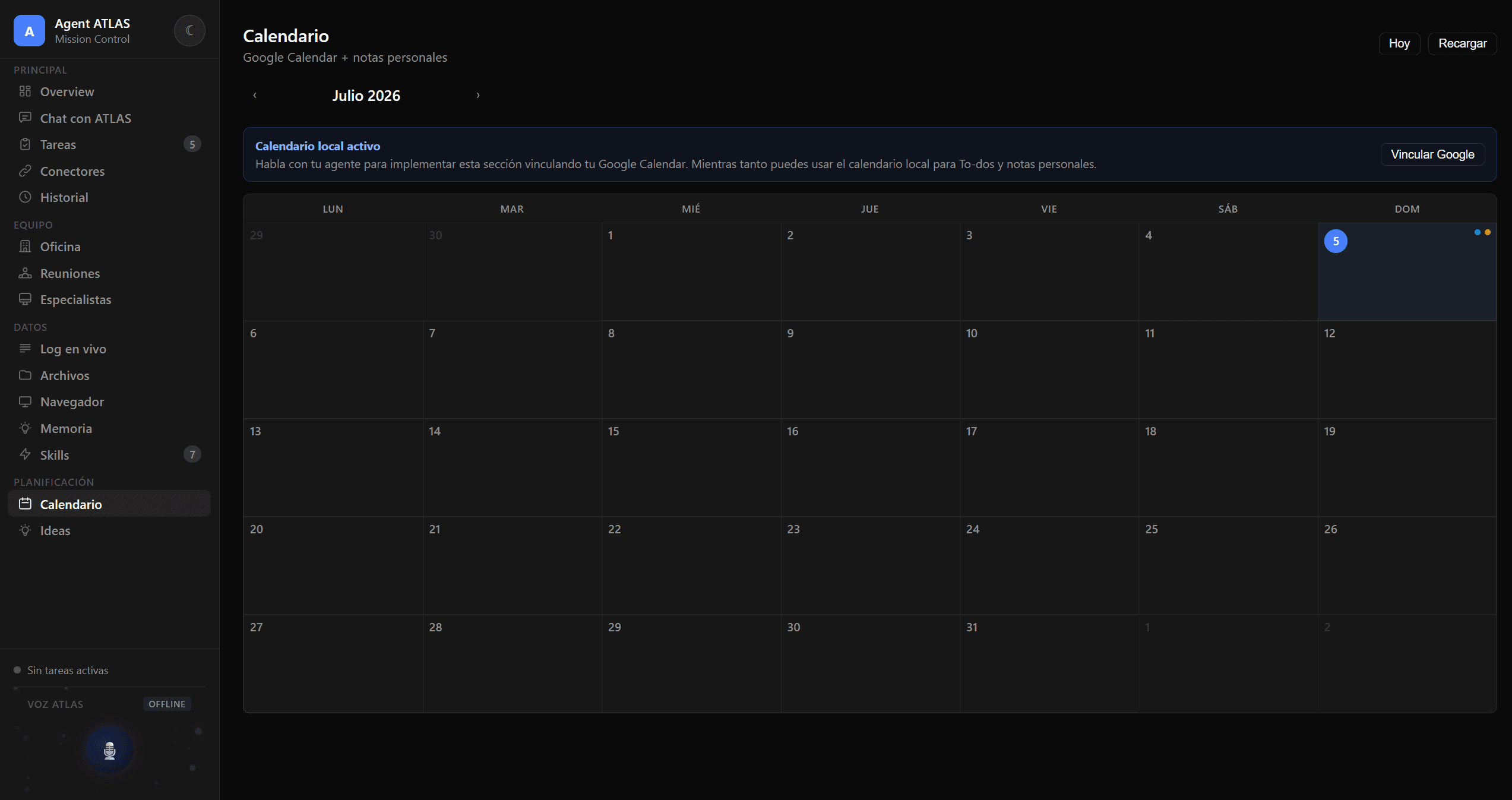 Calendario operativo del Sistema KIRA