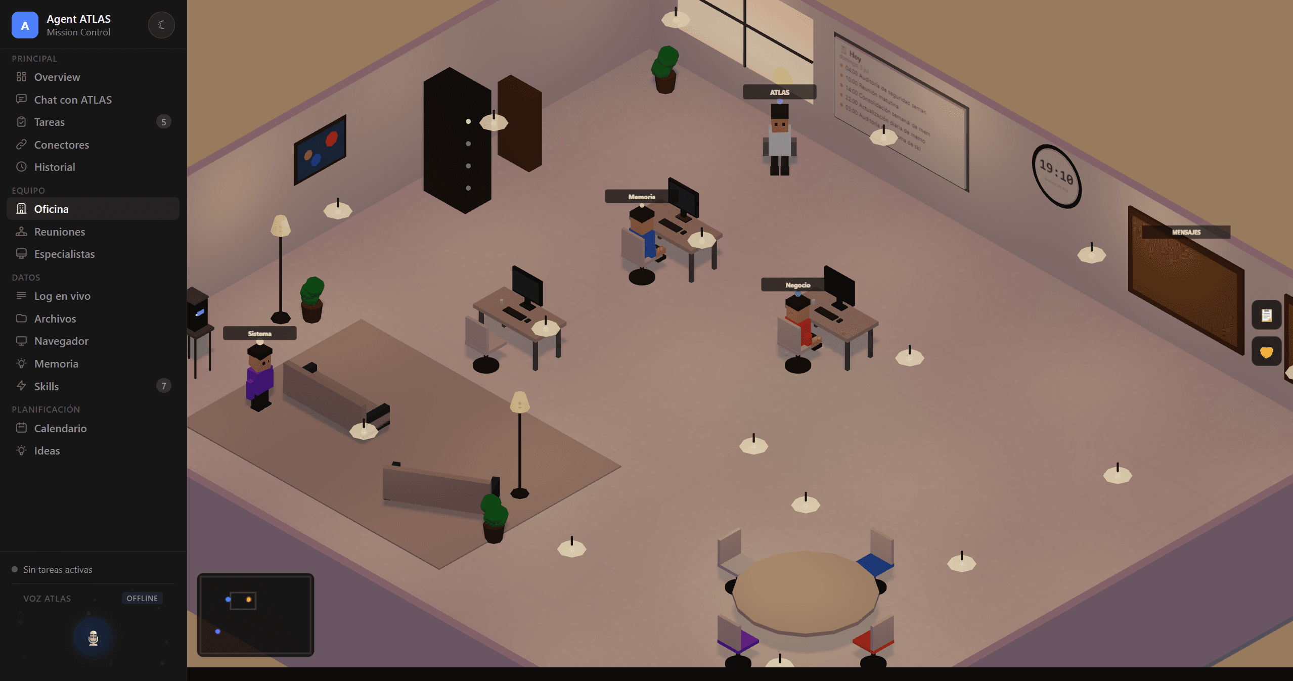Oficina virtual del Sistema KIRA con muñecos 3D